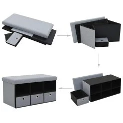 Be Basic Hopfällbar Förvaringsbänk Blå 76x38x38 Cm Konstlinne -Chilli shop forvaringsbank hopfallbar konstlinne 76x38x38 cm ljusgra gra 4518135