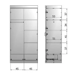 WOOOD Garderob Floella 2 Dörrar 2 Lådor -Chilli shop garderob floella 2 dorrar 2 lador vit 659753