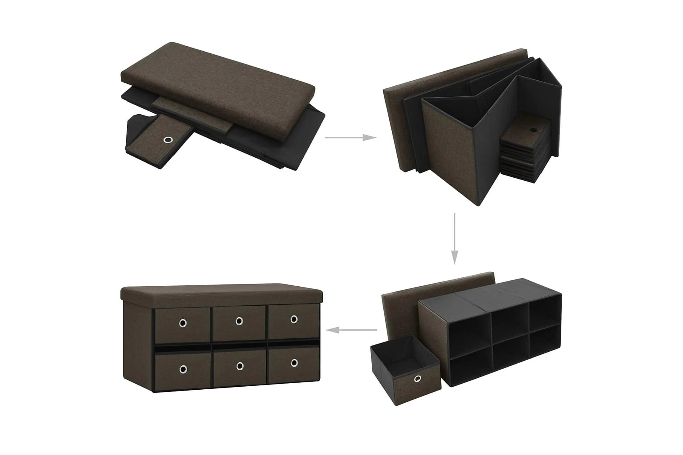 Be Basic Hopfällbar Förvaringsbänk Blå 76x38x38 Cm Konstlinne 7 Be Basic Hopfällbar Förvaringsbänk Blå 76x38x38 Cm Konstlinne - Bild 7