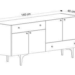 Sideboard 40x140 Cm -Chilli shop sideboard 40x140 cm natur 3496609