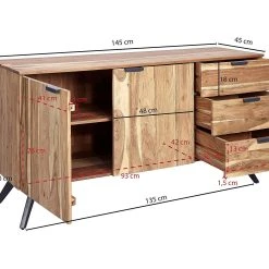 Wohnling Sideboard Clanton 45x145 Cm -Chilli shop sideboard clanton 45x145 cm brun 3605757