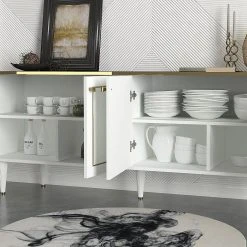 Sidobord Komatz 180 Cm -Chilli shop sidobord komatz 180 cm vitguldsvart 2040151