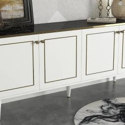 Sidobord Komatz 180 Cm -Chilli shop sidobord komatz 180 cm vitguldsvart 2040152