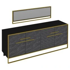 Sidobord Sahriya 180 Cm -Chilli shop sidobord sahriya 180 cm guldsvart 2040142