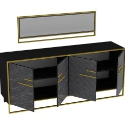 Sidobord Sahriya 180 Cm -Chilli shop sidobord sahriya 180 cm guldsvart 2040143