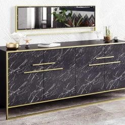 Sidobord Sahriya 180 Cm -Chilli shop sidobord sahriya 180 cm guldsvart 2040144