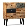 All Authentic Sidoskåp Med 6 Lådor Massiv återvunnen Teak 70x30x76 Cm