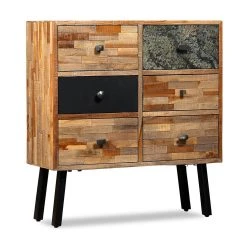 All Authentic Sidoskåp Med 6 Lådor Massiv återvunnen Teak 70x30x76 Cm