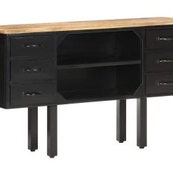 Be Basic Skänk 110x30x65 Cm Massivt Grovt Mangoträ Och Stål -Chilli shop skank 110x30x65 cm massivt grovt mangotra och stal brun 3748053