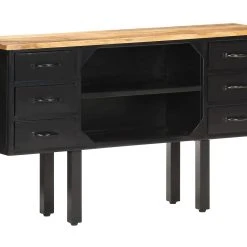 Be Basic Skänk 110x30x65 Cm Massivt Grovt Mangoträ Och Stål -Chilli shop skank 110x30x65 cm massivt grovt mangotra och stal brun 3748055