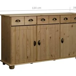 Be Basic Skänk 134x39x79,5 Cm Massiv Furu -Chilli shop skank 134x39x795 cm massiv furu brun 2687472