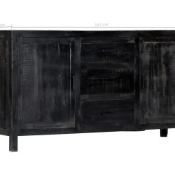 Be Basic Skänk 147x40x80 Cm Svart Massivt Mangoträ -Chilli shop skank 147x40x80 cm svart massivt mangotra svart 3233902