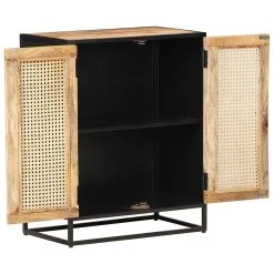 Be Basic Skänk 60x35x75 Cm Grovt Mangoträ Och Naturlig Rotting -Chilli shop skank 60x35x75 cm grovt mangotra och naturlig rotting brun 3057183