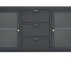 Be Basic Skänk Svart 105x35x70 Cm Stål Och Härdat Glas -Chilli shop skank antracit 105x35x70 cm stal och hardat glas gra 4198787