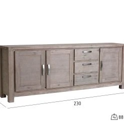 Heath & Moor Skänk Arktis 230 Cm 4 Dörrar -Chilli shop skank arktis 230 cm 4 dorrar akaciabrun 1848153