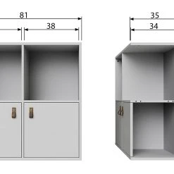 VTwonen Skänk Braelyn 81x81 Cm 2 Dörrar -Chilli shop skank braelyn 81x81 cm 2 dorrar gra tall 3504111