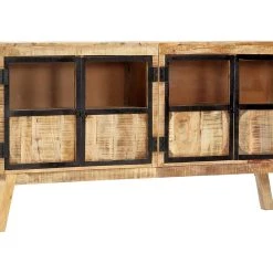 Be Basic Skänk Brun Och Svart 160x30x80 Cm Massivt Grovt Mangoträ -Chilli shop skank brun och svart 160x30x80 cm massivt grovt mangotra brun 4192284