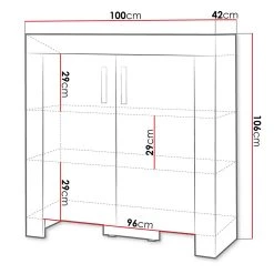 Skänk Cezar 100x42x106 Cm -Chilli shop skank cezar 100x42x106 cm beigegra 4897151