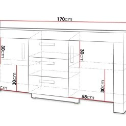 Skänk Cezar 170x42x85 Cm -Chilli shop skank cezar 170x42x85 cm beigegra 4897179
