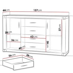 Skänk Dallas 157x43,5x91 Cm -Chilli shop skank dallas 157x435x91 cm beigegra 4470192