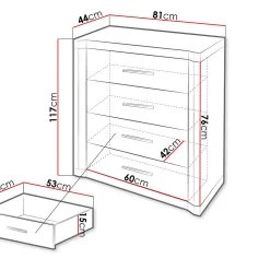 Skänk Dallas 80,5x43,5x91 Cm -Chilli shop skank dallas 805x435x91 cm ek 4201359