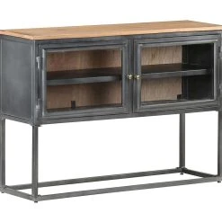 Be Basic Skänk Grå 100x30x70 Cm Massivt Akaciaträ -Chilli shop skank gra 100x30x70 cm massivt akaciatra gra 3496233