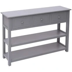 Be Basic Skänk Grå 115x30x76 Cm Trä