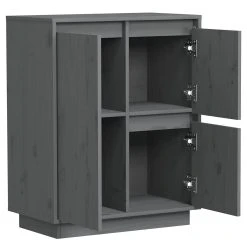 Skänk Svart 60x34x75 Cm Massiv Furu -Chilli shop skank gra 60x34x75 cm massiv furu gra 4893764