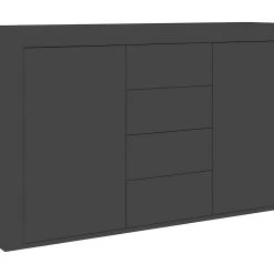 Be Basic Skänk Grå Högglans 120x36x69 Cm Spånskiva