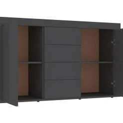 Be Basic Skänk Grå Högglans 120x36x69 Cm Spånskiva -Chilli shop skank gra hogglans 120x36x69 cm spanskiva gra 2846131