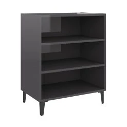 Be Basic Skänk Grå Högglans 57x35x70 Cm Spånskiva