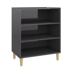 Be Basic Skänk Grå Högglans 57x35x70 Cm Spånskiva