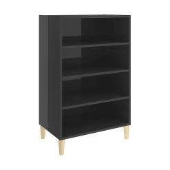 Be Basic Skänk Grå Högglans 57x35x90 Cm Spånskiva