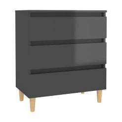 Be Basic Skänk Svart Högglans 60x35x69 Cm Spånskiva