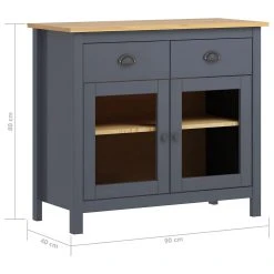 Be Basic Skänk Hill Range Grå 90x40x80 Cm Massiv Furu -Chilli shop skank hill range gra 90x40x80 cm massiv furu gra 2148260