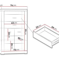 Skänk Indianapolis 76x42x127 Cm -Chilli shop skank indianapolis 76x42x127 cm beigebrun 3876673