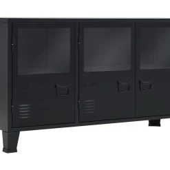 Be Basic Skänk Industriell Stil Metall 120x35x70 Cm Svart