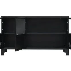 Be Basic Skänk Industriell Stil Metall 120x35x70 Cm Svart -Chilli shop skank industriell stil metall 120x35x70 cm svart svart 2687995