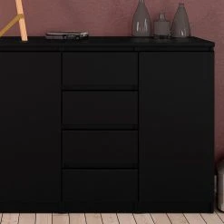 Tvilum Skänk Lerna 121 Cm 2 Dörrar 4 Lådor -Chilli shop skank lerna 121 cm 2 dorrar 4 lador mattsvart 1847706