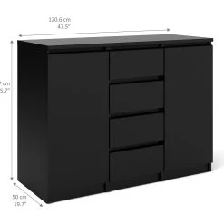 Tvilum Skänk Lerna 121 Cm 2 Dörrar 4 Lådor -Chilli shop skank lerna 121 cm 2 dorrar 4 lador mattsvart 1848728