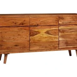 Chilli shop 25 Heath & Moor Skänk Massivt Trä Med Snidade Dörrar 160x40x75 Cm