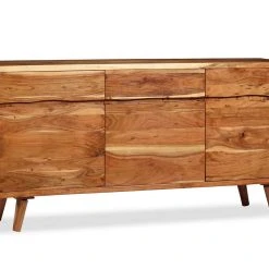 Heath & Moor Skänk Massivt Trä Med Snidade Dörrar 160x40x75 Cm -Chilli shop skank massivt tra med snidade dorrar 160x40x75 cm brun 4896678