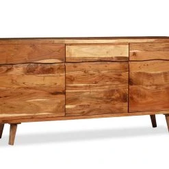 Heath & Moor Skänk Massivt Trä Med Snidade Dörrar 160x40x75 Cm -Chilli shop skank massivt tra med snidade dorrar 160x40x75 cm brun 4896680