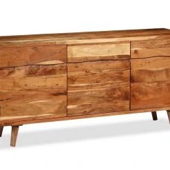 Heath & Moor Skänk Massivt Trä Med Snidade Dörrar 160x40x75 Cm -Chilli shop skank massivt tra med snidade dorrar 160x40x75 cm brun 4896681