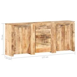 Be Basic Skänk Med 3 Lådor Och 4 Dörrar Massivt Mangoträ -Chilli shop skank med 3 lador och 4 dorrar massivt mangotra brun 2242721