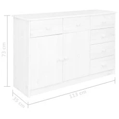 Be Basic Skänk Med 6 Lådor Vit 113x35x73 Cm Massiv Furu -Chilli shop skank med 6 lador vit 113x35x73 cm massiv furu 4198451