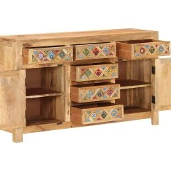 Be Basic Skänk Med Keramik 140x40x80 Cm Massivt Mangoträ -Chilli shop skank med keramik 140x40x80 cm massivt mangotra flerfargad 4890472