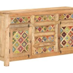 Be Basic Skänk Med Keramik 140x40x80 Cm Massivt Mangoträ -Chilli shop skank med keramik 140x40x80 cm massivt mangotra flerfargad 4890473