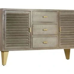 Be Basic Skänk Med Lådor Mangoträ Grå Med Mässing 140x40x80 Cm -Chilli shop skank med lador mangotra gra med massing 140x40x80 cm gra 3233647