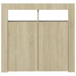 Be Basic Skänk Med LED-belysning Sonoma-ek 80x35x75 Cm -Chilli shop skank med led belysning sonoma ek 80x35x75 cm brun 3752163